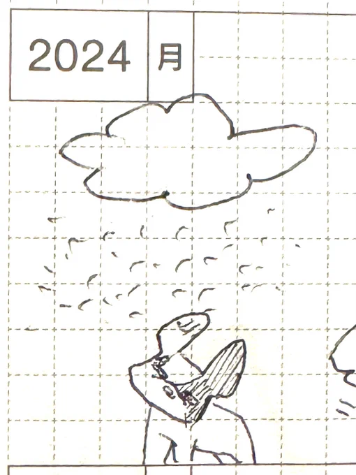 #1日1ラクガキ
今日は結構はりつめて仕事してたせいでラクガキ忘れてた
犬日記、小雨で朝散歩行けずの絵 