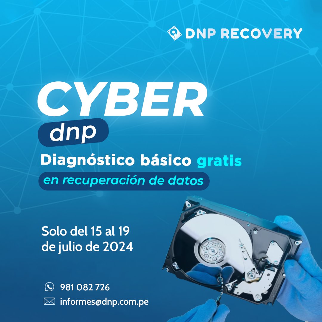DnpRecovery's tweet photo. ¡CYBER DNP! Reclama tu diagnóstico básico gratis para recuperación de discos duros y SSD.

Jr. Velarde N° 188 Int. 200 -  Lima
📍 https://t.co/5L0MsqWWrw

🌐 https://t.co/1fu2IB5eOJ
.
.
.
#cyberdnp #cyber #cyber2024 #fiestaspatrias #peru #recuperacióndedatos #datarecovery https://t.co/VVc4wftk4B