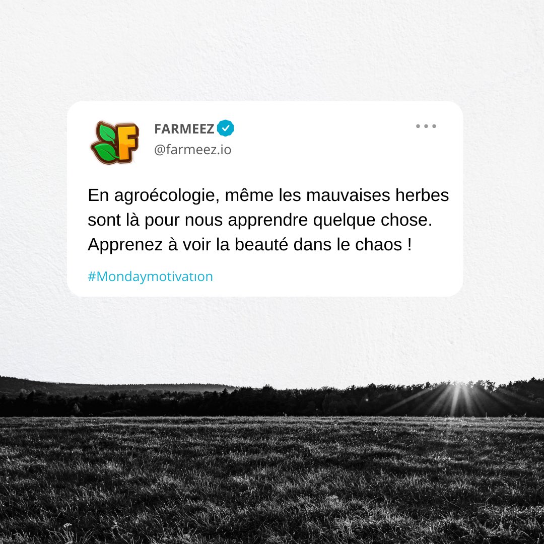 La nature nous enseigne que chaque élément, même les plus inattendus, a sa place et sa raison d'être. 

#Farmeez #Agroécologie #EURO2024 
#Lundi