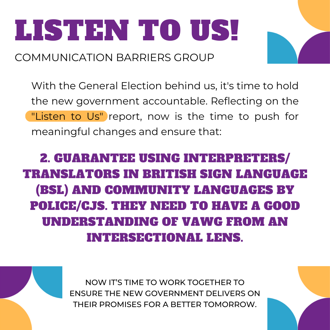 EVAWuk's tweet image. Survivors with communication needs are being denied their rights to justice and support.

We join @lawrsuk @Imkaan @womensaid @irisintervent @RapeCrisisEandW @RefugeCharity @MancWomensAid @RASASC_London @GypsyTravellerM @nidas_org_uk in calling on @UKLabour to #ListenToUs!