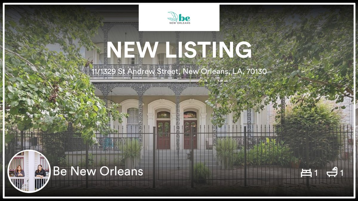 LeslieHeindel's tweet photo. π 1 π 1
π 11/1329 St Andrew Street, New Orleans, LA, 70130
Check out our newest listing!
...
#nolarealestate #realestate #BeNewOrleans #nolarealtor
https://t.co/APfW5WZC1L https://t.co/IxzWfoPuQU