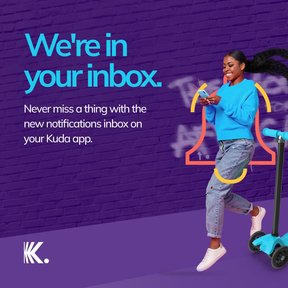 joinkuda's tweet photo. Say hello to the new notifications inbox on your Kuda app. Be in the loop and don't miss out on any update from Kuda. 💜 https://t.co/9TTt1Hucdg