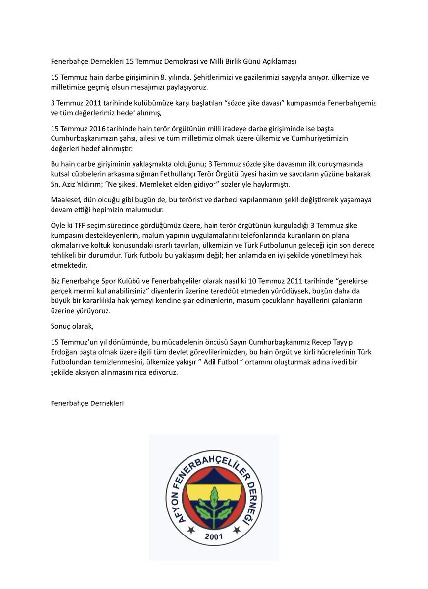 AFYON_FENERBAHÇELİLER_DERNEĞİ tweet media