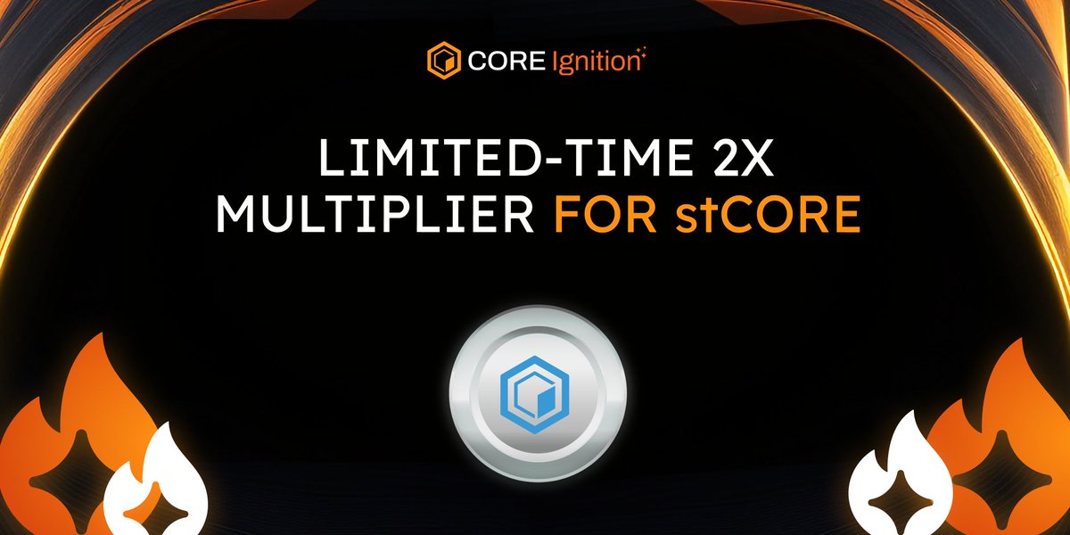 Coredao_Org's tweet photo. Minting stCORE unlocks liquidity for staked tokens, allowing token holders to utilize them across the DeFi ecosystem.

Also with a limited-time 2X Spark Multiplier on #CoreIgnitionDrop, it's time to know more about stCORE and the opportunities it brings👇
https://t.co/fcAjUamM36 https://t.co/HFsnmTp3SR