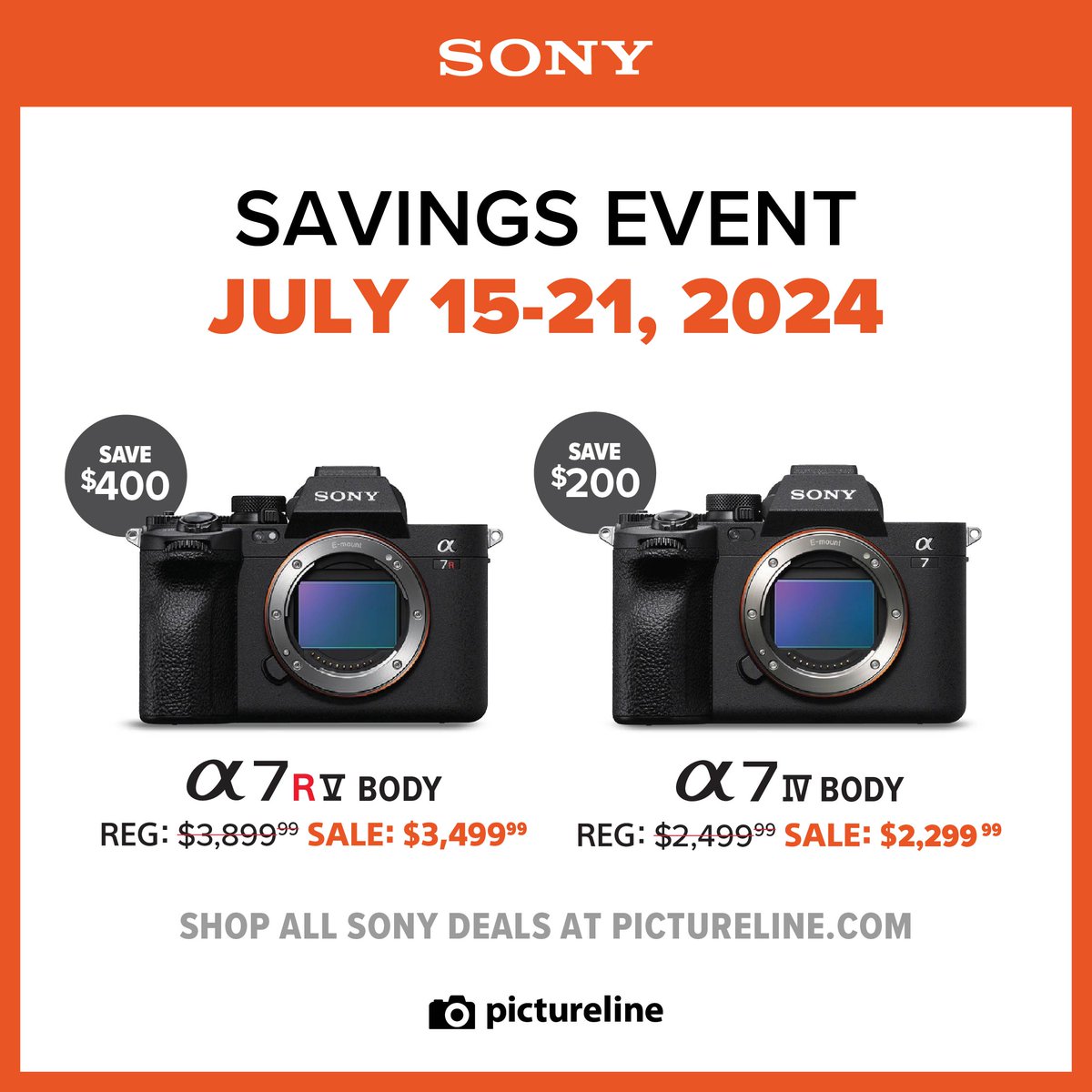 pictureline's tweet photo. BIG SONY SAVINGS! 🎉 Don't miss out on these limited deals happening July 15-21. SHOP HERE >> https://t.co/r4dpkiYm8B https://t.co/HRl9aIhse8