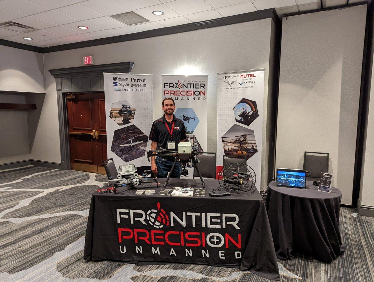 frontierprec's tweet photo. Frontier Unmanned is exhibiting &amp; presenting at the Snubber Nuclear Power conference in Cleveland, OH this week! Showing off the new #Flybotix ASIO X confined space drone &amp; the #SkydioX10! 

#howyoumeasurematters #frontierprecision #unmanned #drones #uas #precisionbeyondbounds https://t.co/ZTvNbyaiNg