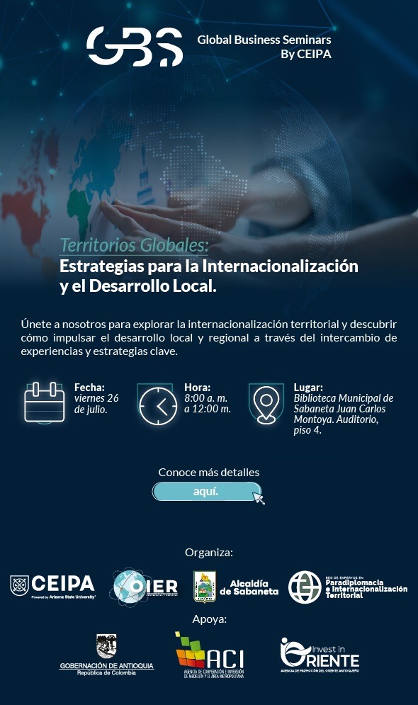 EParadiplomacia's tweet photo. Nuestro colega @JuankMesa integrante del Capítulo Colombia de #REPIT les invita a este evento que tendremos el 26 de julio, en la ciudad de eterna primavera. Este será el primer seminario de #InternacionalizaciónTerritorial en el marco de seminarios que se hacen desde @ceipabs 👇 https://t.co/z58QdNovD4