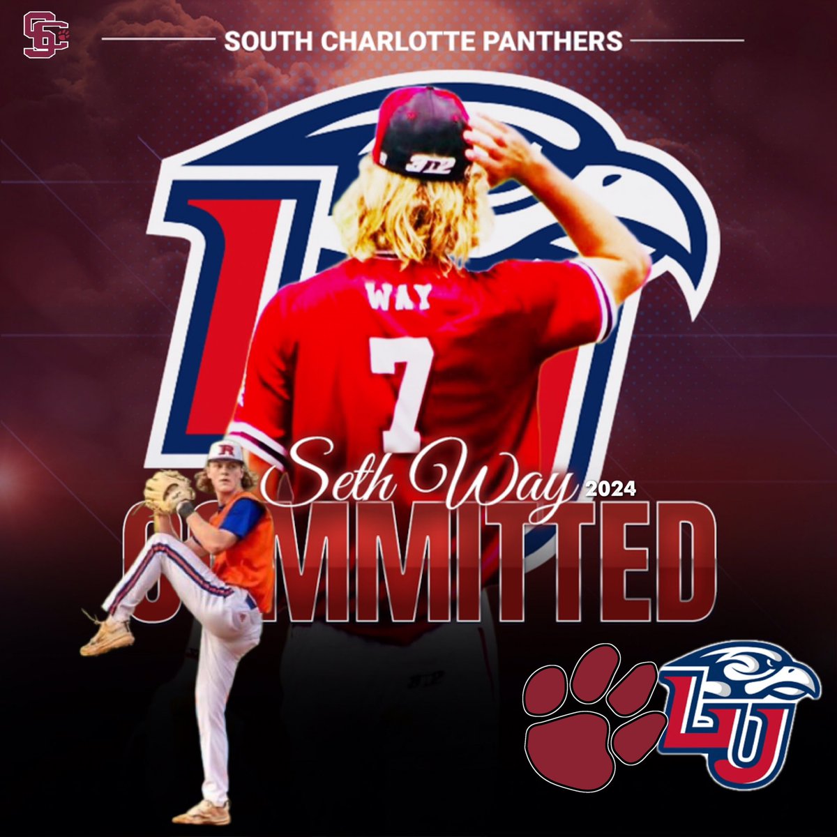 PanthersProgram's tweet photo. Congratulations to 2024 Panther Seth Way on his commitment to Liberty University. #SCPDUDE #SCPTough https://t.co/evsOa3BiEc