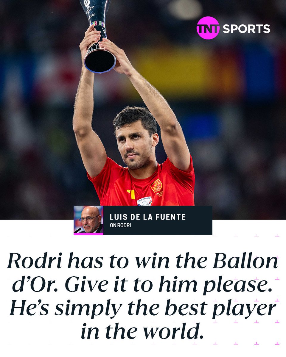 Spain head coach, Luis de la Fuente, believes that Rodri should win the Ballon d'Or 🏆
