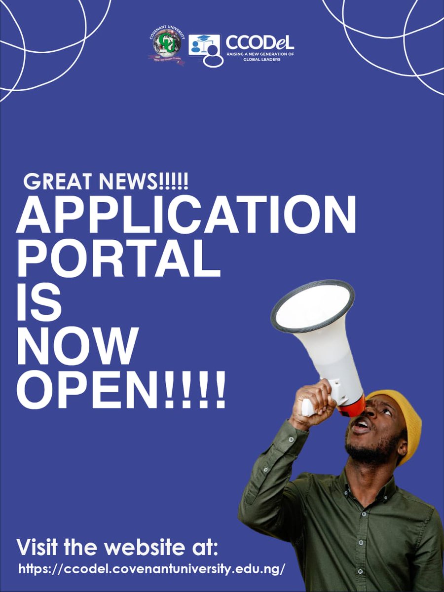 And we are live!!! Visit our website ccodel.covenantuniversity.edu.ng/toget started on this exciting journey.  Tell a friend to tell a friend 🥳 

#distancelearning #countdown #ccodel