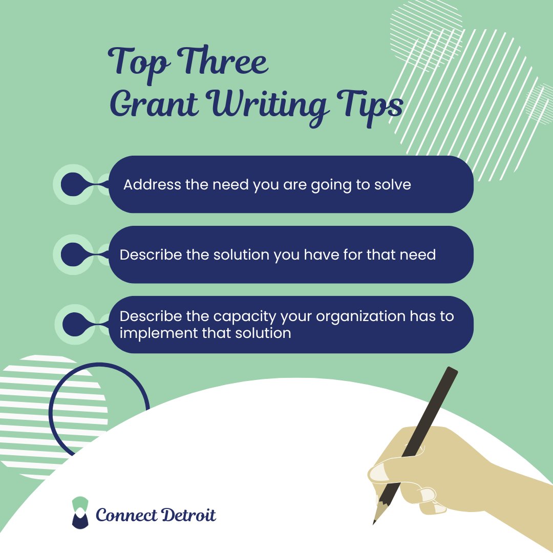 DierkHall's tweet image. Intimidated by grant writing? Not sure where to start? Check out Connect Detroit’s three easy grant writing steps! 📝❓ 

Read the full article at connectdetroit.org/news-media

#grantwriting #threesteps #connectdetroit