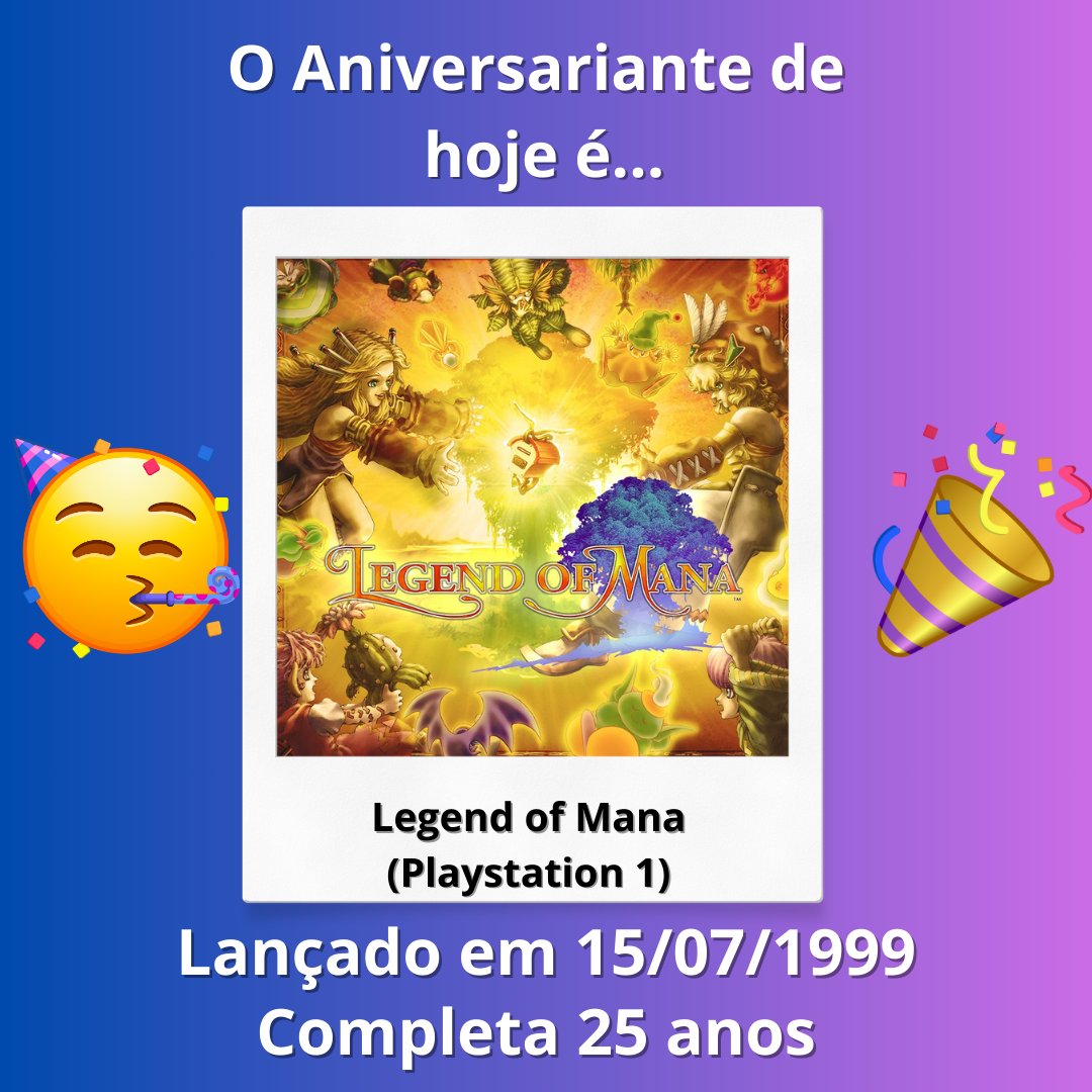 radioOSTgames's tweet photo. O Aniversariante de hoje é um clássico do PS1!

Legend of Mana faz 25 anos hoje!

Nos conte suas experiências com o jogo e suas OSTs favoritas! https://t.co/TruhZb0try