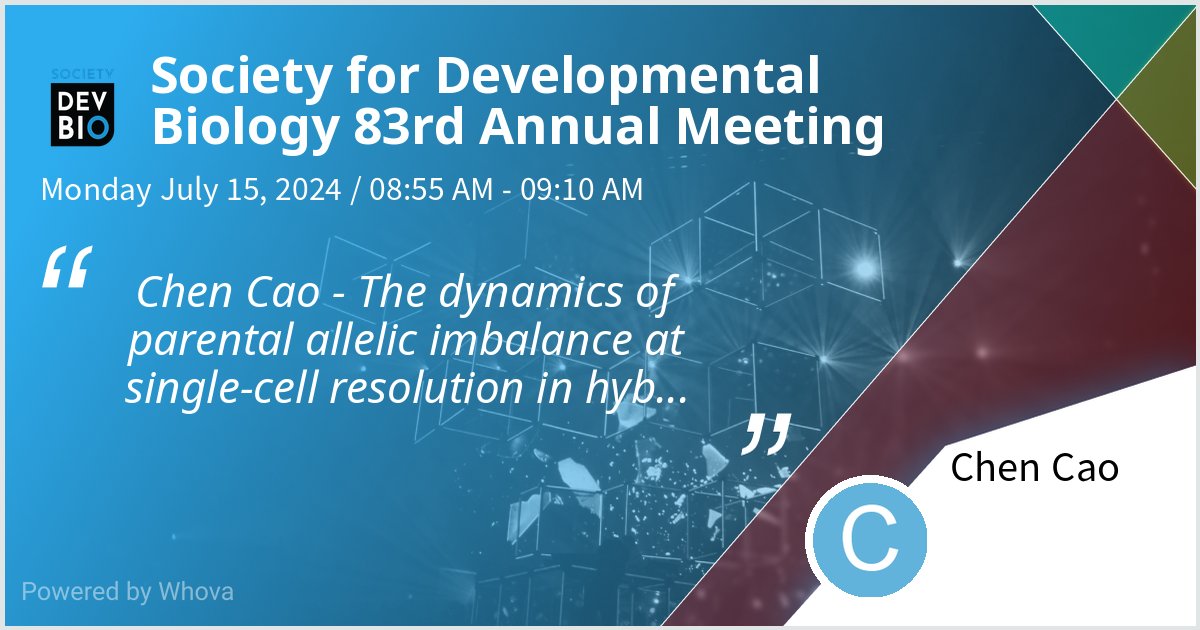 chencao_utd's tweet photo. Gave a talk at Society for Developmental Biology 83rd Annual Meeting!

The dynamics of parental allelic imbalance at single-cell resolution in hybrid prote-vertebrate lineages. Thanks for the great turnout! #2024SDB - via #Whova event app https://t.co/PzmIRNjWCE