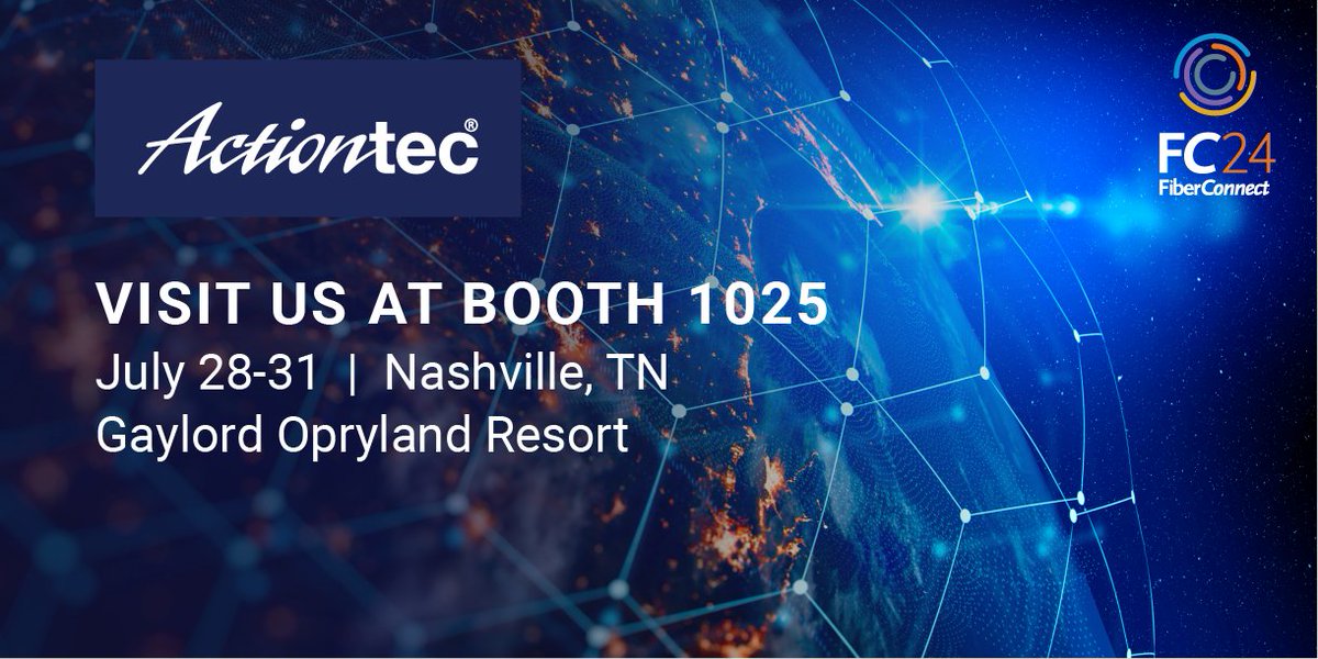 Join us at Fiber Connect 2024 in Nashville, TN on July 28-31! Be sure to stop by booth #1025 to see our broadband and wireless solutions.

#FiberConnect #actiontec #broadband #wifi #communications