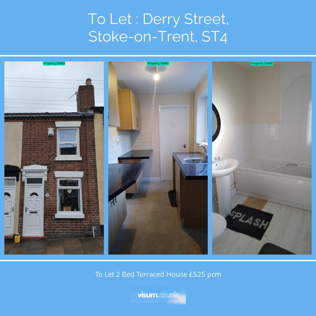 Derry Street, Stoke-on-Trent, ST4

🛏 2 bed 
🛋 2 reception 
🚿 1 bath 

To Let 2 Bed Terraced House £525 pcm 

📲 Get in touch with our team today! 

📞01455 364911 
📧 onthemarket-enquiries@visum.co.uk