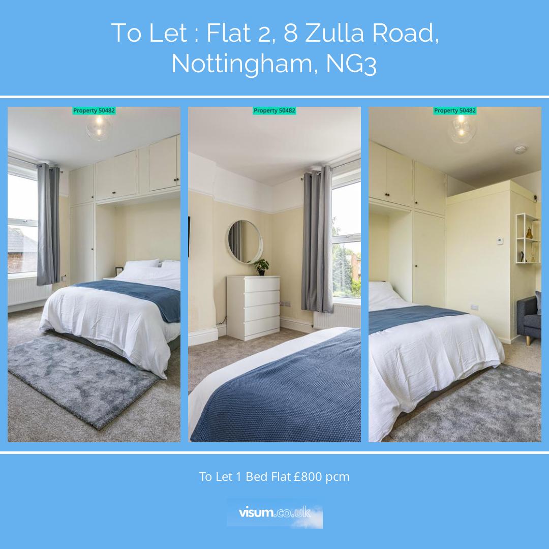 Flat 2, 8 Zulla Road, Nottingham, NG3

🛏 1 bed 
🛋 0 reception 
🚿 1 bath 

To Let 1 Bed Flat £800 pcm 

📲 Get in touch with our team today! 

📞01455 364911 
📧 onthemarket-enquiries@visum.co.uk