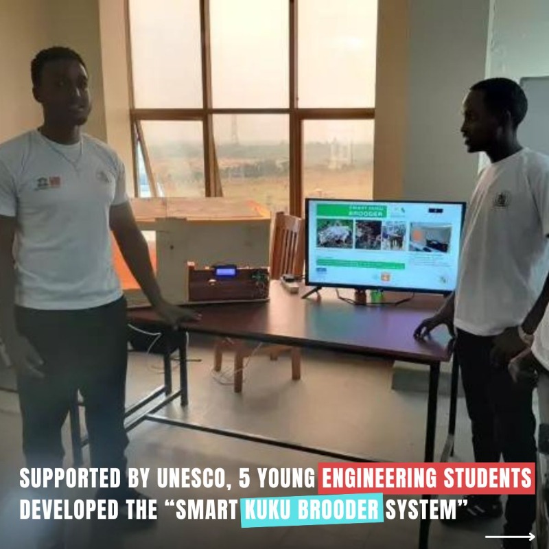 UNESCO's tweet photo. Youth are change-makers! 🧑‍🎓

Five young engineering students are revolutionizing agriculture with their innovative projects. They are creating new job opportunities for young people in #Uganda and beyond.

On #YouthSkillsDay, explore their UNESCO-supported project below ⤵️