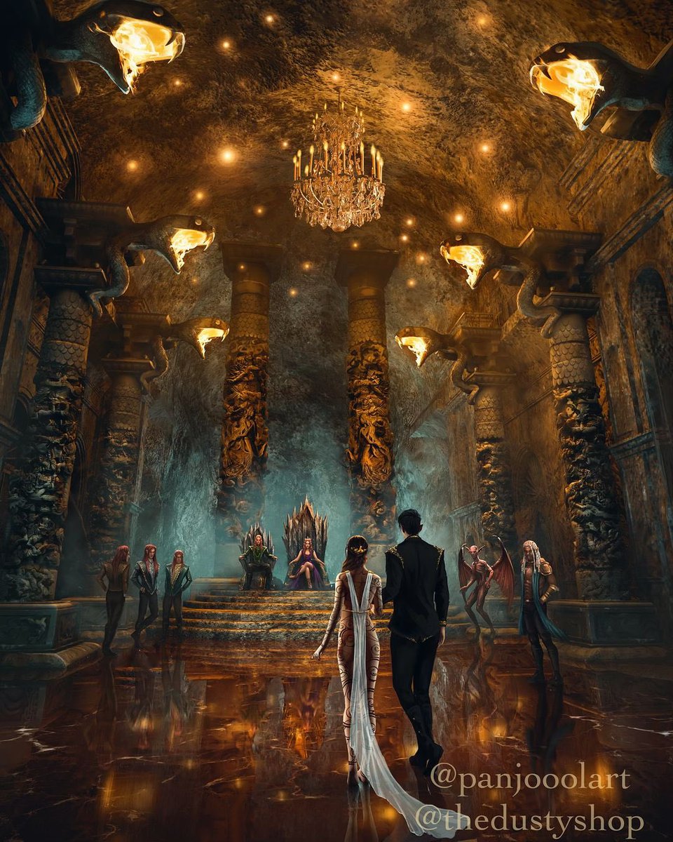 feysandmonth's tweet photo. “Faeries and High Fae gawked as we passed through the entrance. Some bowed to Rhysand, while others gaped. I spied several of Lucien’s older brothers gathered just inside the doors. The smiles they gave me were nothing short of vulpine”

art by panjooolart for thedustysop https://t.co/ic8ZKIYCnW