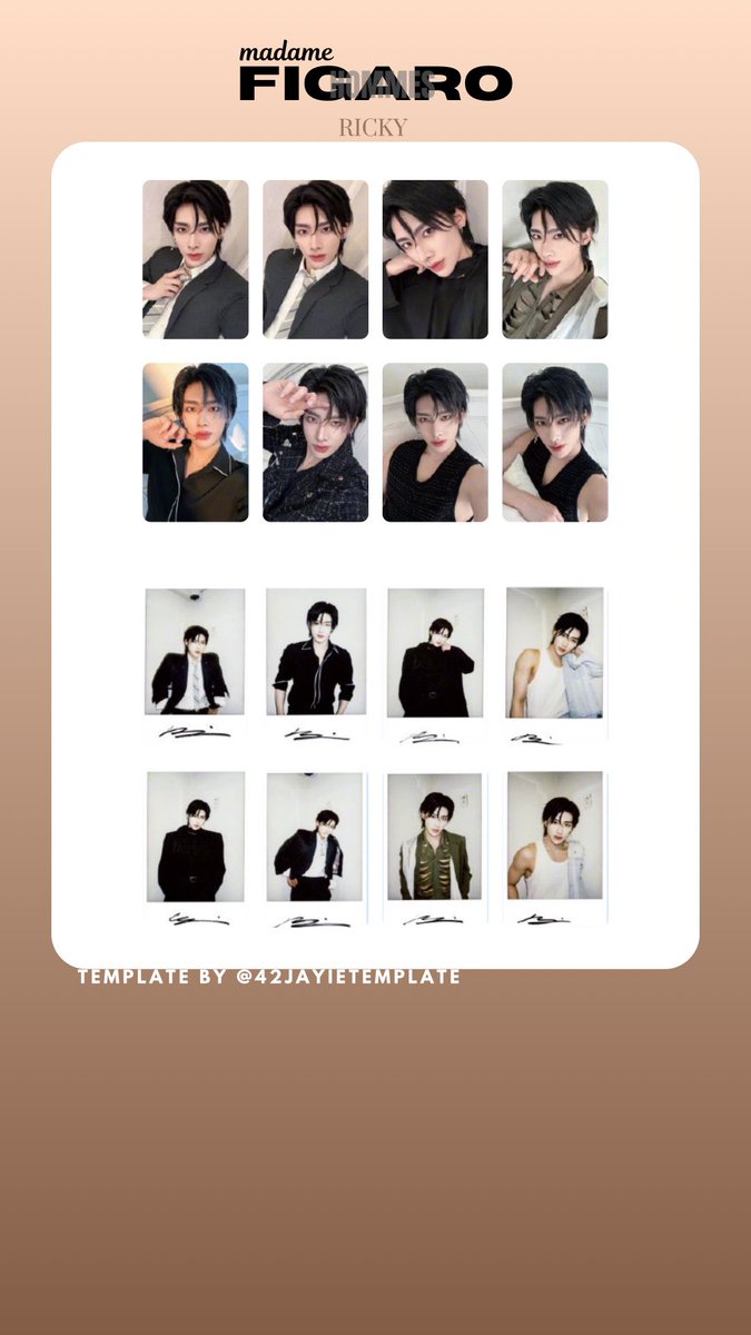 42jayietemplate's tweet photo. ZB1 {zerobaseone} Ricky figaro magazine inclusions template 

 - 제로베이스원 {제베원} 리키 madame FIGARO 잡지 포카 리스트 -

#zb1 #ZB1 #zb1template #RICKY #RICKYxMadameFigaroHommes #RICKY沈泉锐费加罗男士中国首刊 #Zerobaseone #chicmagzine #MadameFigaroHomme #MadameFigaroWithRICKY https://t.co/HPJNDJXHqk