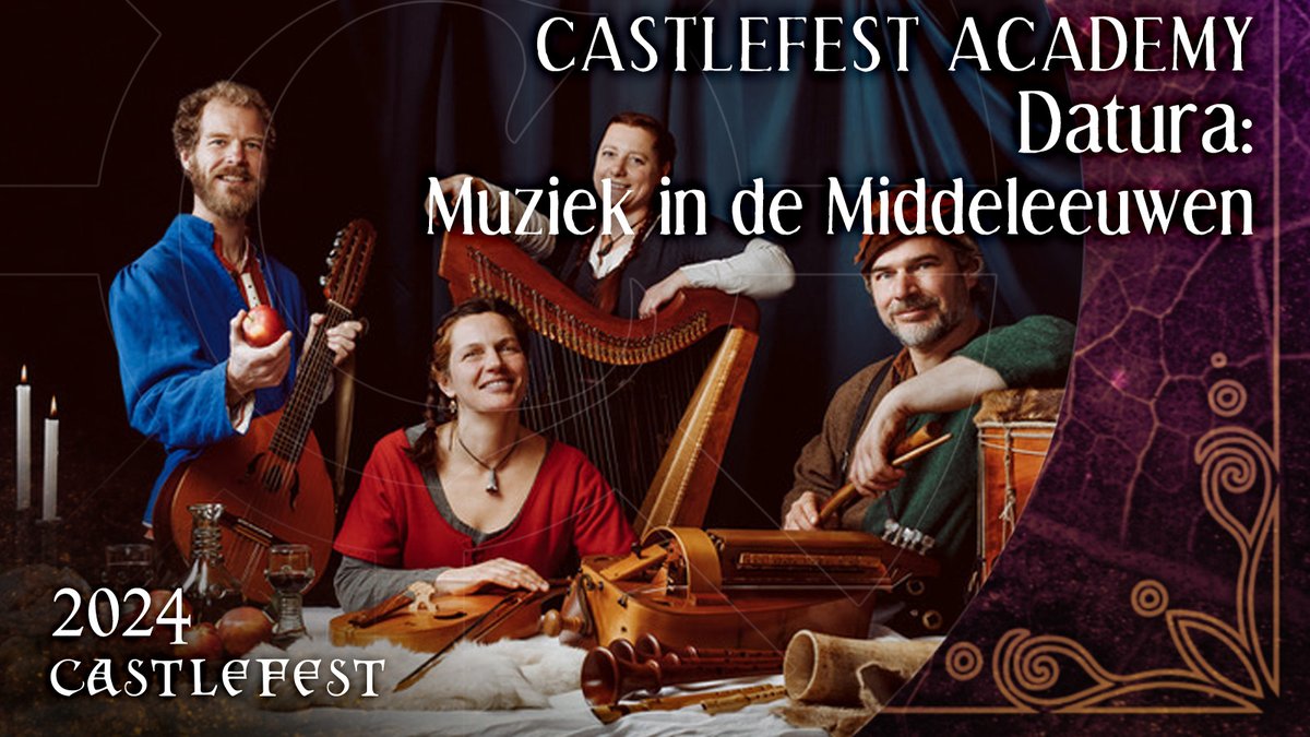 Hoe kennen we de muziek uit de middeleeuwen?
In deze lezing neemt Datura je mee op een reis door de tijd in het oude Europa. Alle vier krijgen ze het woord en het wordt sowieso grappig, prachtig en interessant. Het omlopen waard!

Kom jij luisteren? bit.ly/CF24middeleeuw…