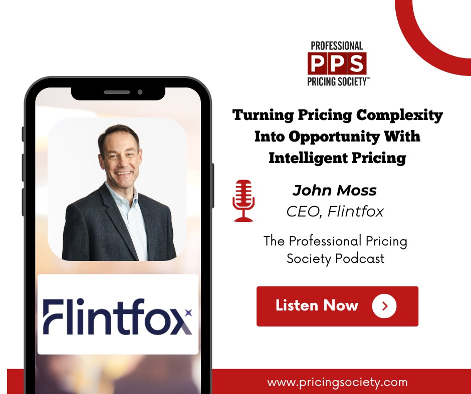 CEO of PPS sponsor <a href="/FlintfoxIntl/">flintfox</a> - Intelligent Pricing Platform, John Moss, stepped into the PPS podcast to discuss how his teams regularly utilize intelligent pricing within their company culture. A great listen! Check it out here: pricingsociety.com/podcast/episod…