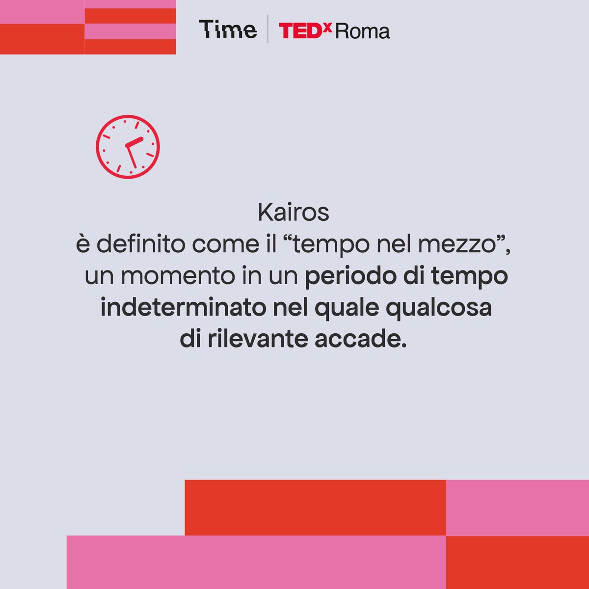 TEDxRoma's tweet photo. Kairos è un momento irripetibile, in un tempo indeterminato in cui qualcosa accade ed influenza il nostro percorso. 

Al TEDxRoma vogliamo comprendere questi momenti per dare inizio alla metamorfosi del nostro divenire.

Ti aspettiamo! ➡️ https://t.co/4TXkRCy4lP

#TEDxRoma2024 https://t.co/VsAXeSw4Cd