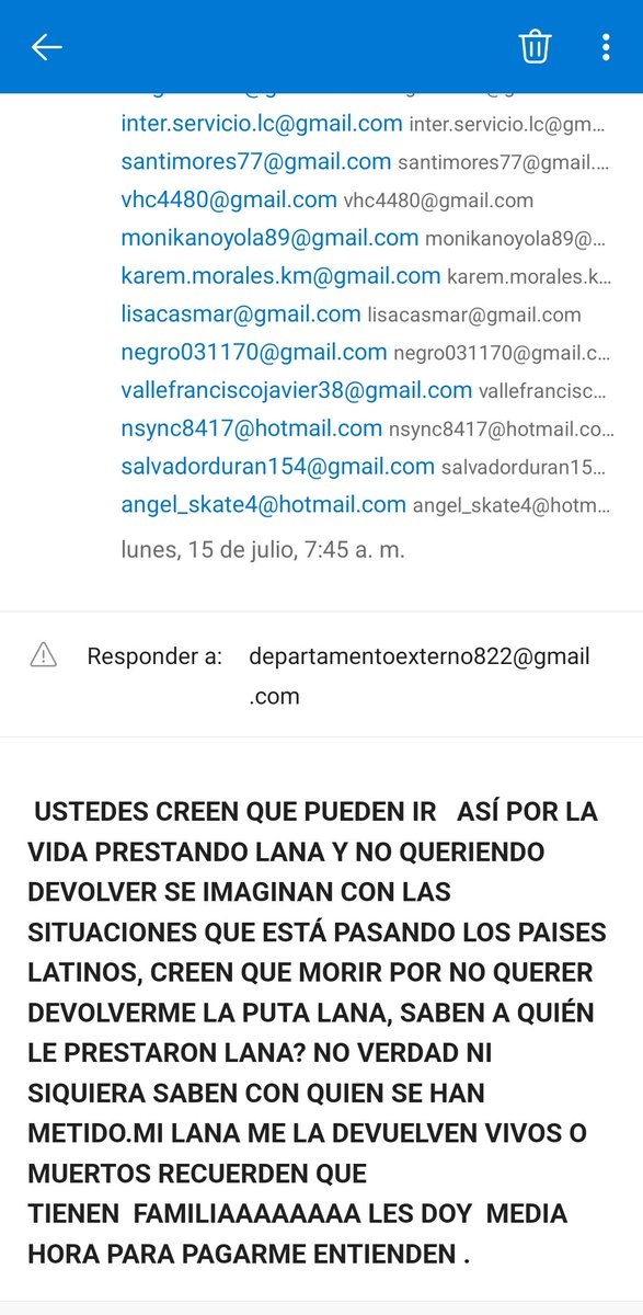fredd742024051's tweet photo. @CiberneticaChis Saludos donde se pueden denunciar o bloquear esa dirección de correo electronico https://t.co/SDBLx5wJtG