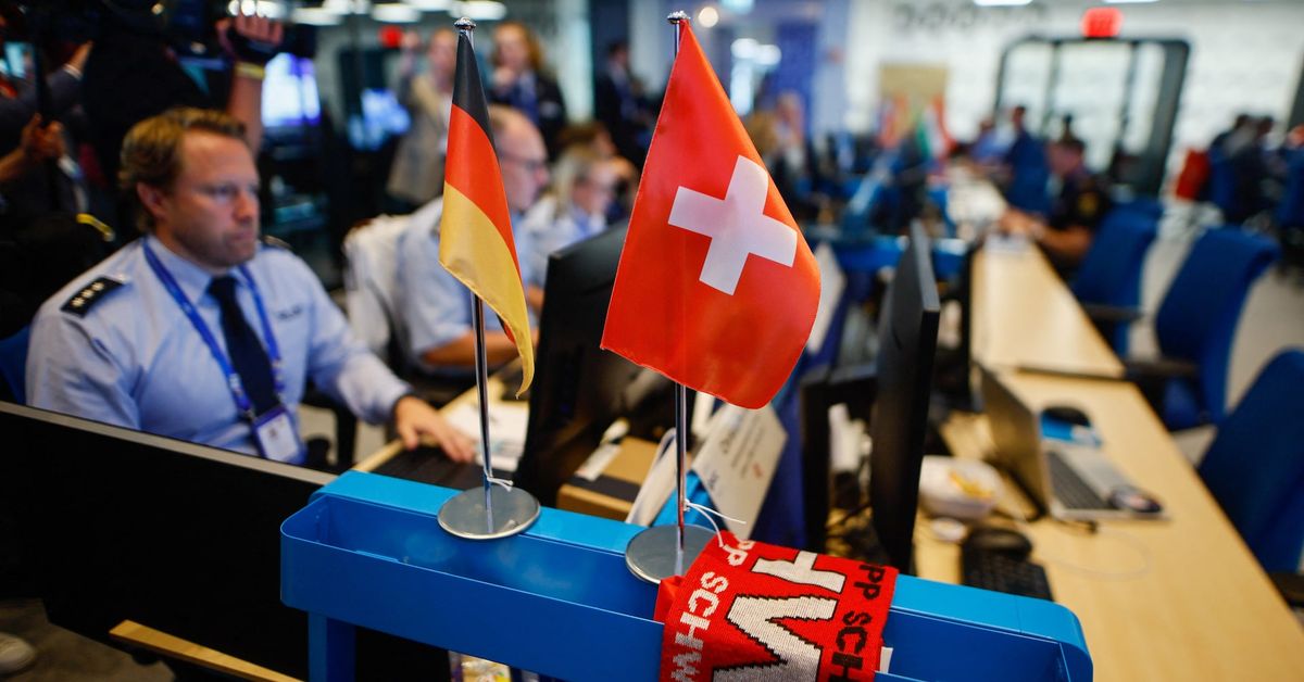 Reuters's tweet photo. Euro 2024 hosts Germany record fewer security incidents than expected https://t.co/MMqWBX5Rr7 https://t.co/Px9LIVi7lw