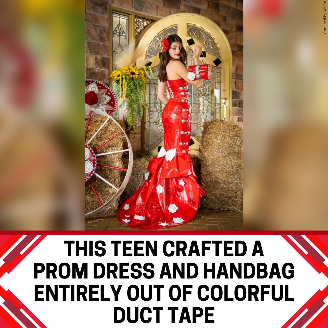 Teen celebrates her heritage with prom dress made from duct tape  https://t.co/NsRpQMS2ox, image size:1080x1080