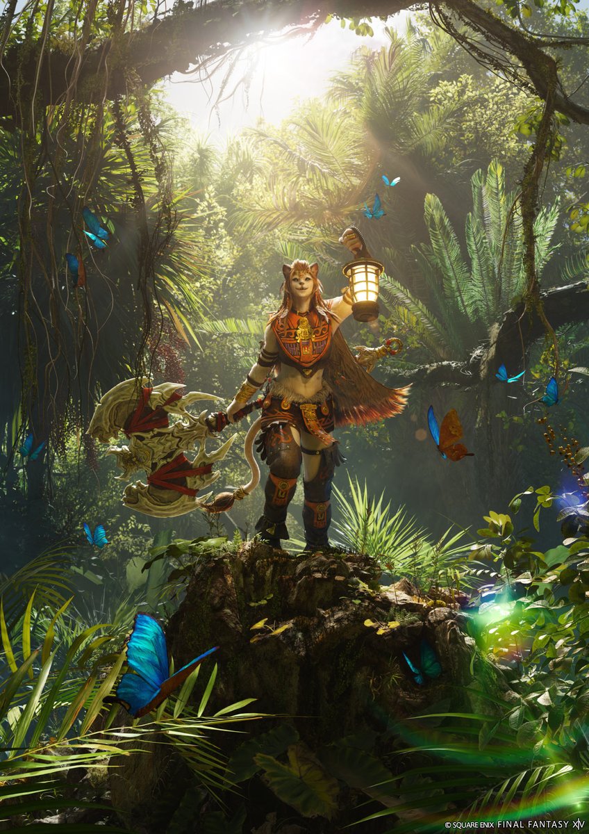 aitaikimochi's tweet photo. I'm not sure when the FFXIV Dawntrail website updated with the official static CG renders of Wuk Lamat, Erenville, Krile, and G'raha Tia, but they are indeed so beautiful 🥹 https://t.co/3hHKd9NWRj