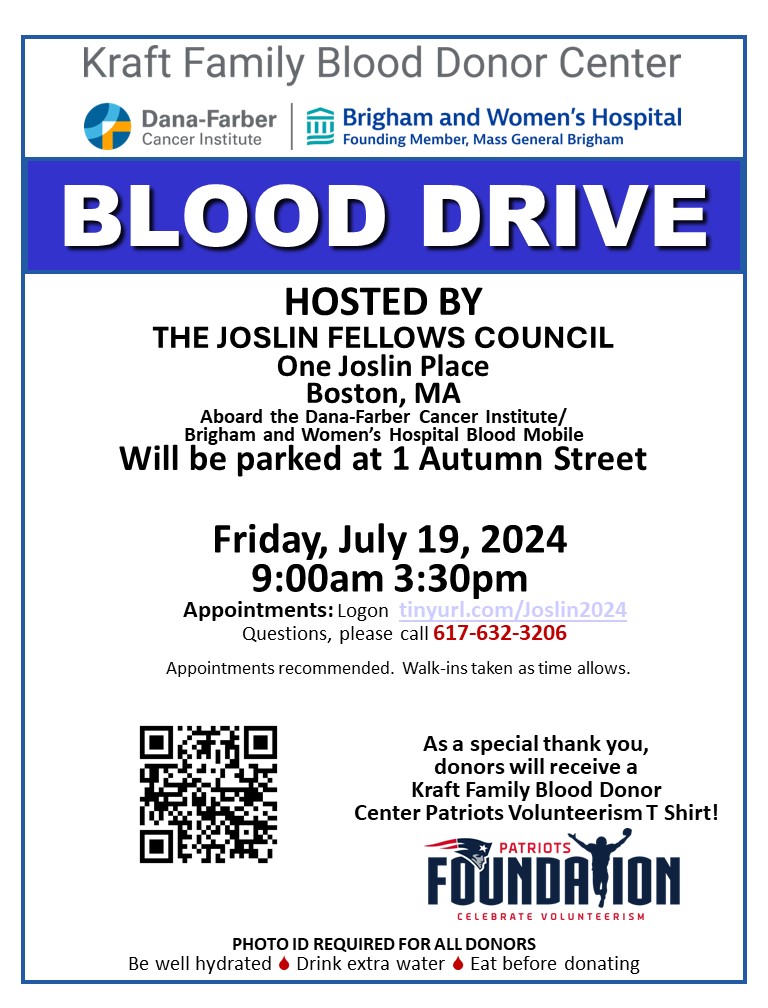 Kraft Family Blood Donor Center
<a href="/KraftBloodDonor/">Kraft Family Blood Donor Center</a>
·
Jul 11
The Kraft Center #BloodMobile will be traveling to Boston, Friday, July 19, 2024. Stop by this fantastic blood drive and #BeAHero for our patients at  Dana-Farber and Brigham Women's #donateKraftFamily #BloodDonorCenter