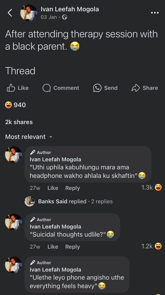 Mpumiln's tweet photo. Depression will never be taken seriously in black households 😭😭 https://t.co/d6xGeltW7a