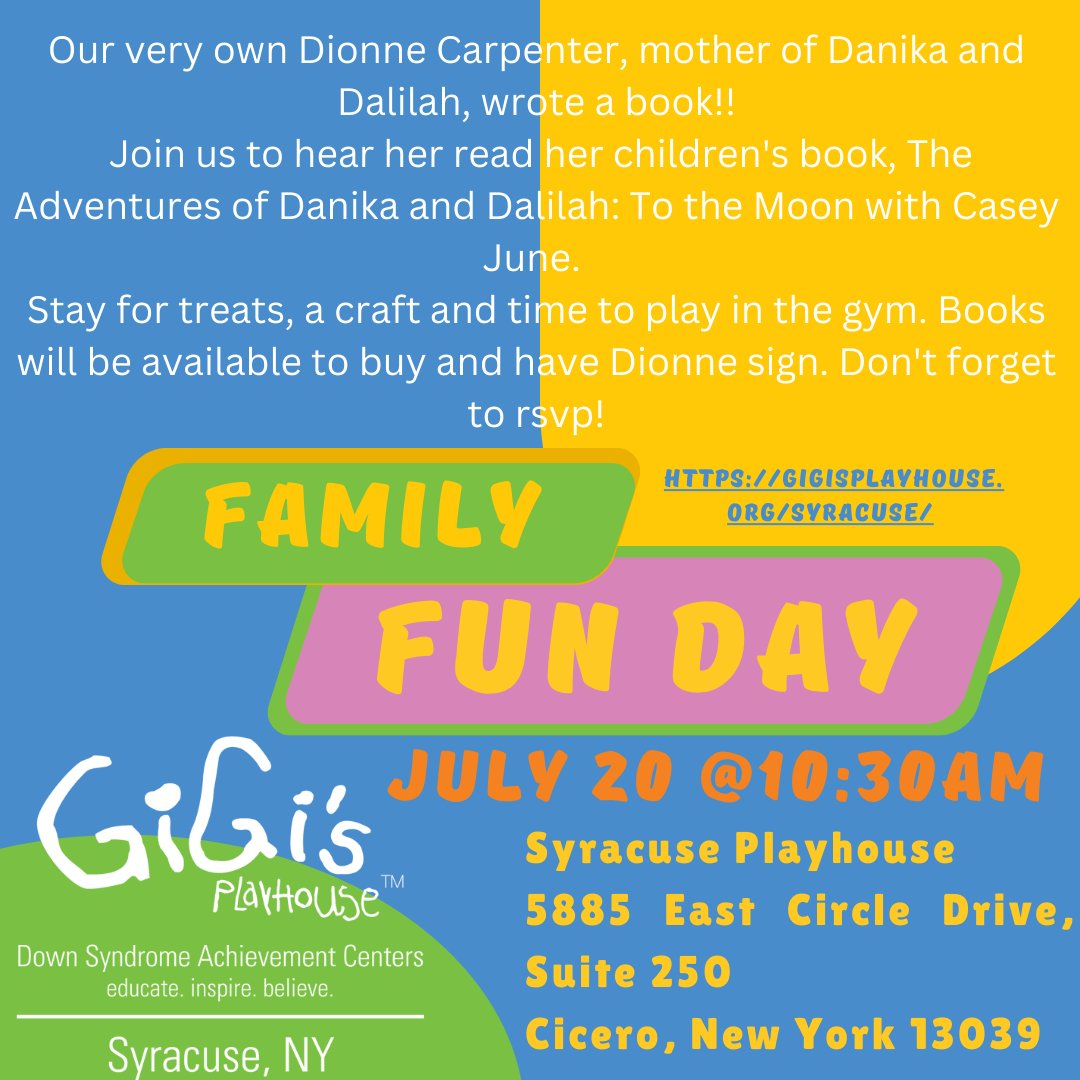 Join us on July 20th at 10:30am at the Playhouse for Family Fun Day!

Register TODAY!
gigisplayhouse.org/syracuse/sfcal…