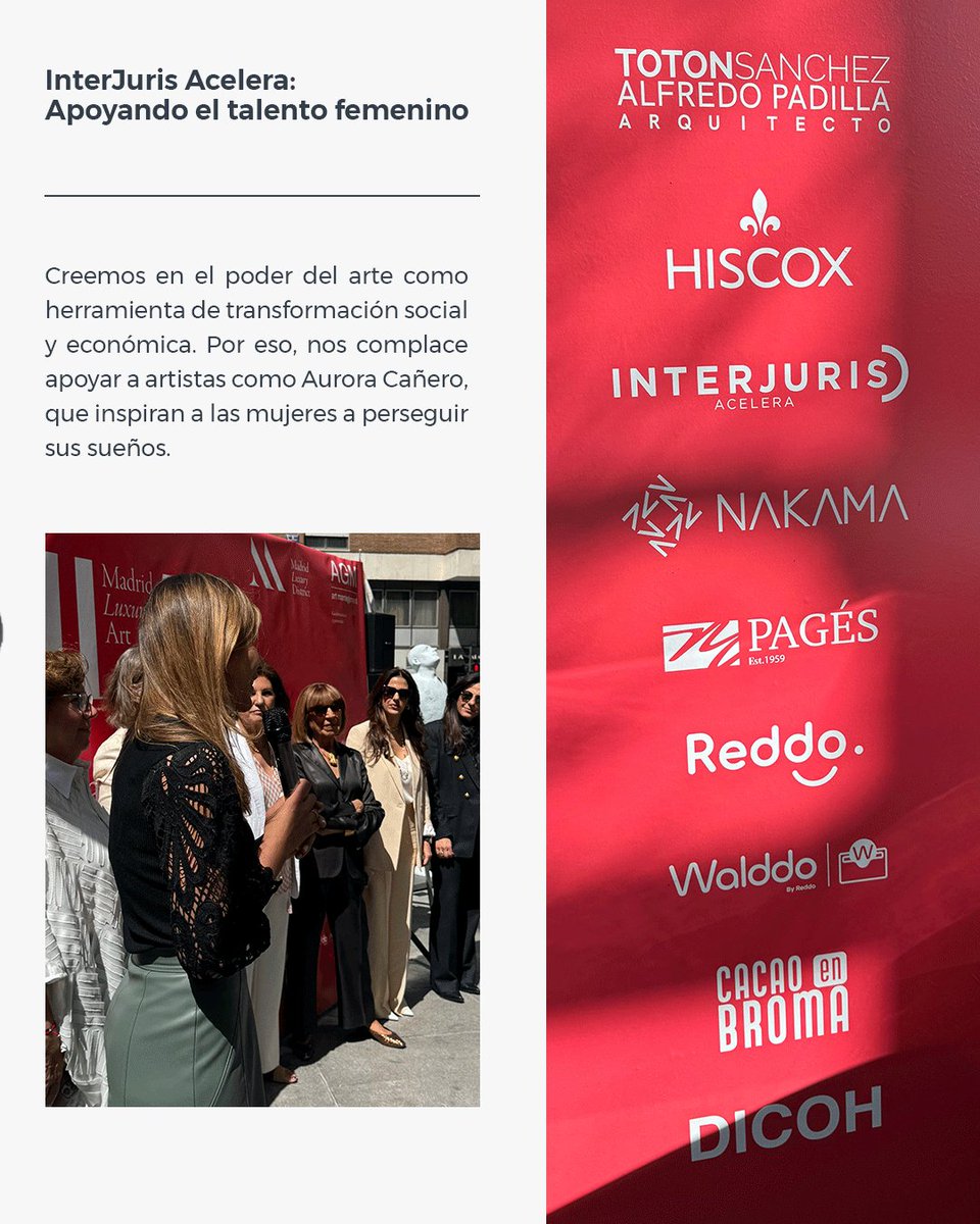 ¡Nos inspiramos en el #MadridLuxuryArt! ✨🚀🚀

En InterJuris Acelera creemos en el poder del arte para la transformación social y económica, especialmente cuando impulsa el talento femenino.

#interjurisacelera #womenempowerment #entrepreneurship #inspiration