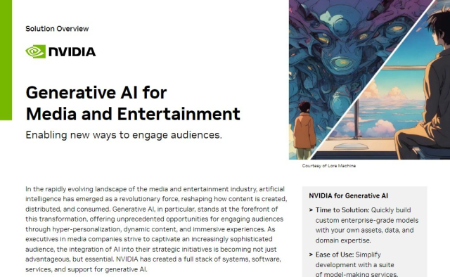 MDSilva_NVIDIA's tweet photo. Discover how NVIDIA solutions are enabling new ways to engage audiences in the Media and Entertainment industry. https://t.co/sTmnPReMcP https://t.co/Nd7rtDoFau