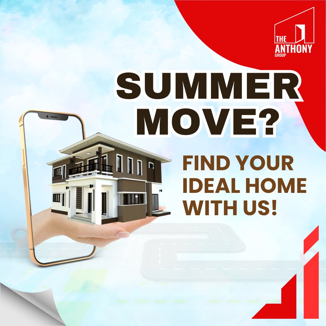 Antthehouseguru's tweet image. Summer is the perfect time to move! Let us help you find your ideal home. ☀️🏡 Start your journey with us today and make this summer unforgettable! Contact us now or check out our website [anthonythehouseguru.com] for more insights.

#FindYourHome #SummerMove #IdealHome #Realtor