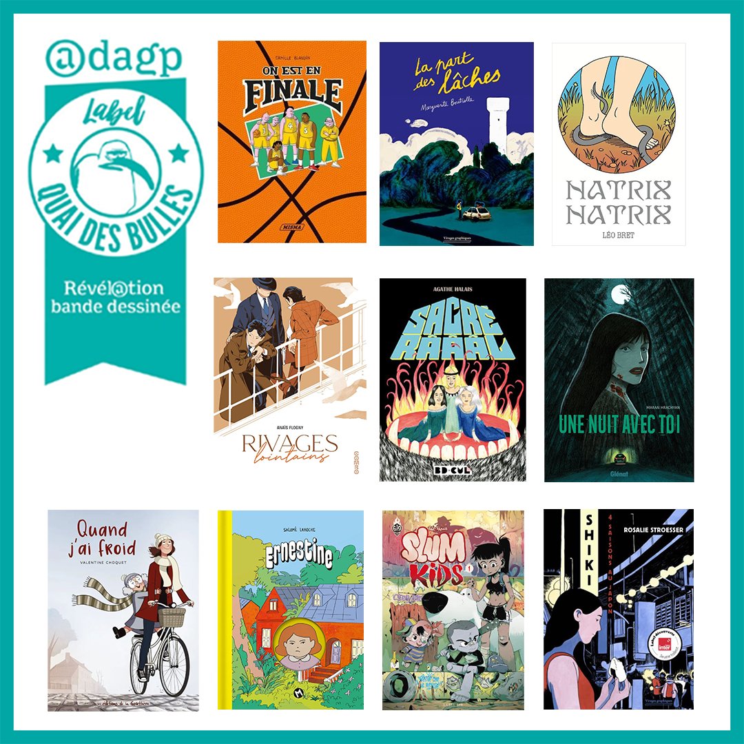 [RÉVÉLATION BANDE DESSINÉE] PRÉSÉLECTION 2024 💬
Le comité de présélection 2024 ADAGP / @QuaidesBulles a retenu 10 albums : bravo aux autrices et auteurs ! Cette Révélation récompense chaque année des auteurs émergents au festival Quai des bulles de Saint-Malo.
Rendez-vous donc
