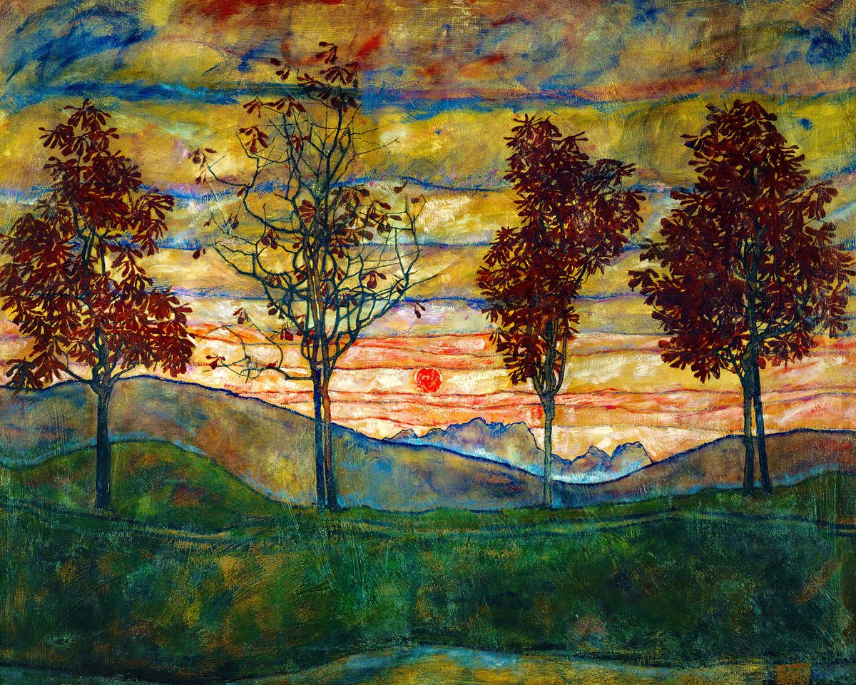 エゴン・シーレ （Egon Schiele、1890-1918） 『4本の木』 （Four Trees）