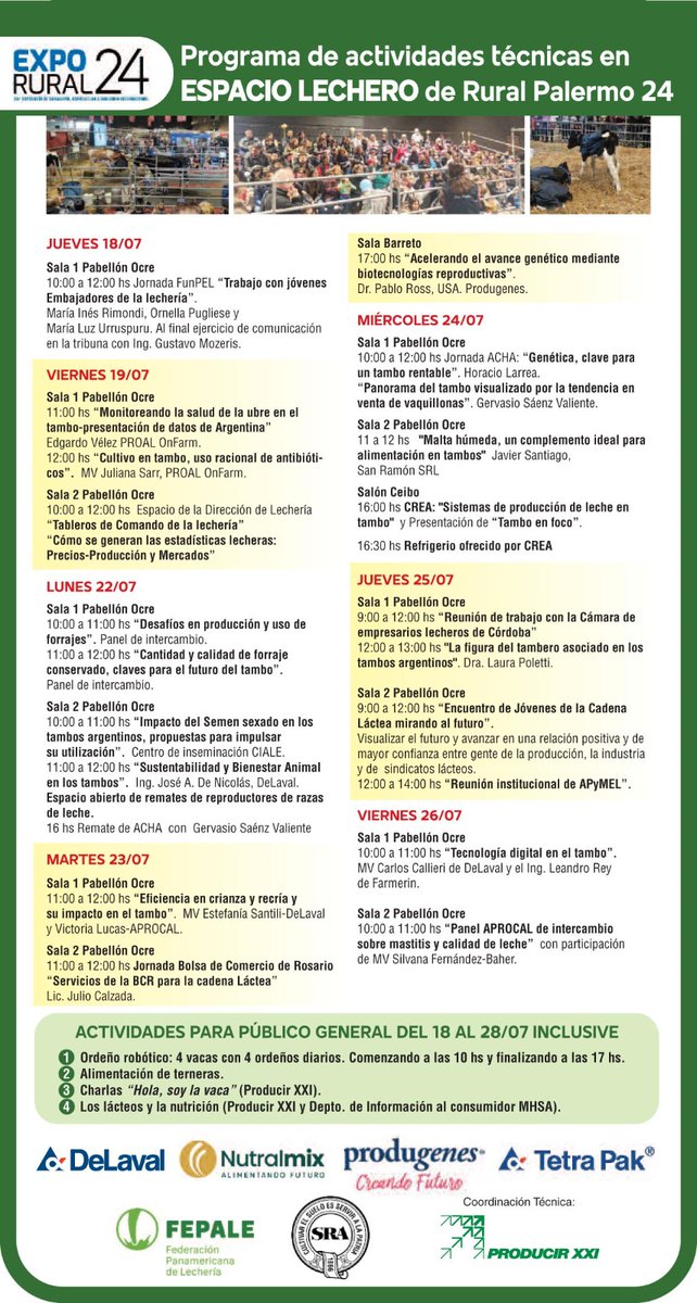 Espacio Lechero EXPO RURAL 2024, pabellón ocre