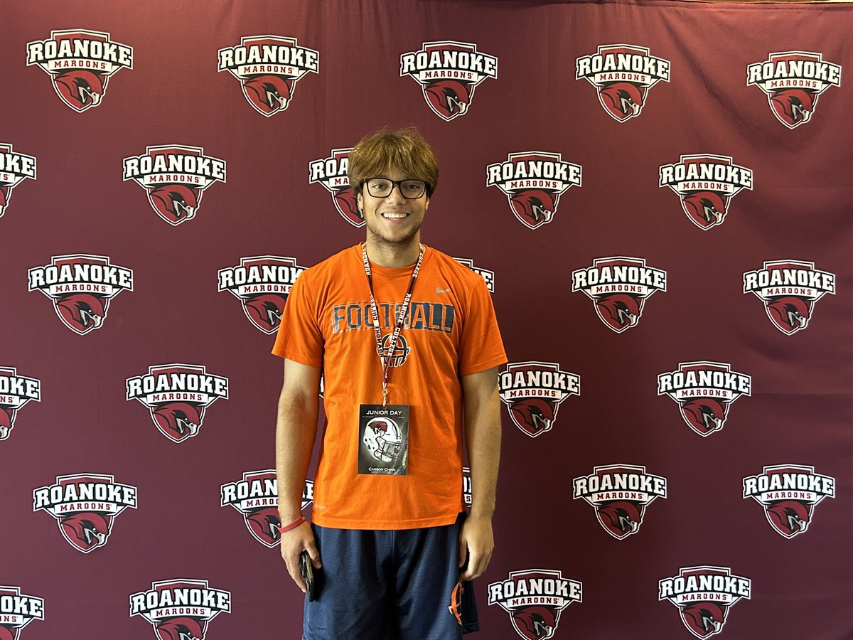 Carson Chinn (@carsonchinn11) on Twitter photo Thank you to <a href="/CoachGiancola/">Mike Giancola</a> and <a href="/RoanokeFB/">Roanoke College Football</a> for the invite to your Junior Day. Beyond blessed to see what’s coming to Salem.
<a href="/BryanStiney/">Coach Stiney</a>
<a href="/CoachSprad_3/">Tony Spradlin</a>
<a href="/CoachGerardJ/">Gerard Johnson</a>
<a href="/Coach_Ven3/">Darren Venable</a> Thank you to <a href="/CoachGiancola/">Mike Giancola</a> and <a href="/RoanokeFB/">Roanoke College Football</a> for the invite to your Junior Day. Beyond blessed to see what’s coming to Salem.
<a href="/BryanStiney/">Coach Stiney</a>
<a href="/CoachSprad_3/">Tony Spradlin</a>
<a href="/CoachGerardJ/">Gerard Johnson</a>
<a href="/Coach_Ven3/">Darren Venable</a>