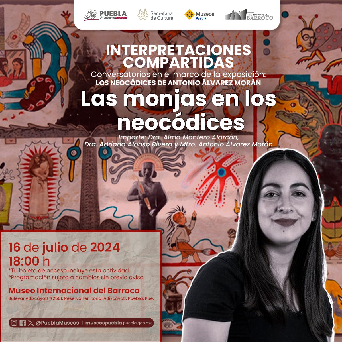 PueblaMuseos's tweet photo. Continuamos con la serie #InterpretacionesCompartidas en el #MIB mañana acompáñanos en la plática 𝗟𝗮𝘀 𝗺𝗼𝗻𝗷𝗮𝘀 𝗲𝗻 𝗹𝗼𝘀 𝗻𝗲𝗼𝗰ó𝗱𝗶𝗰𝗲𝘀 a cargo de la Dra. Alma Montero Alarcón, Dra. Adriana Alonso Rivera y Mtro. Antonio Álvarez Morán ¡No faltes!
#MuseosPuebla https://t.co/IUKGLlP4FP