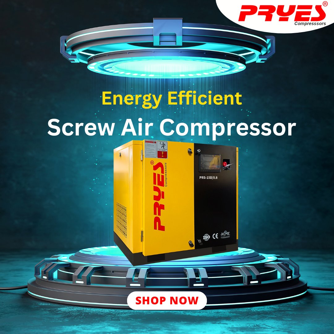 prscompressors's tweet photo. 🌍💡 PRYES Compressor Company presents our Energy Efficient Screw Air Compressors! Now available online. Shop today and save on energy costs. 

https://t.co/8h25qLSZAa

 #EnergyEfficiency #AirCompressor #ShopOnline #PRSCompressor https://t.co/8yax3cXtzs