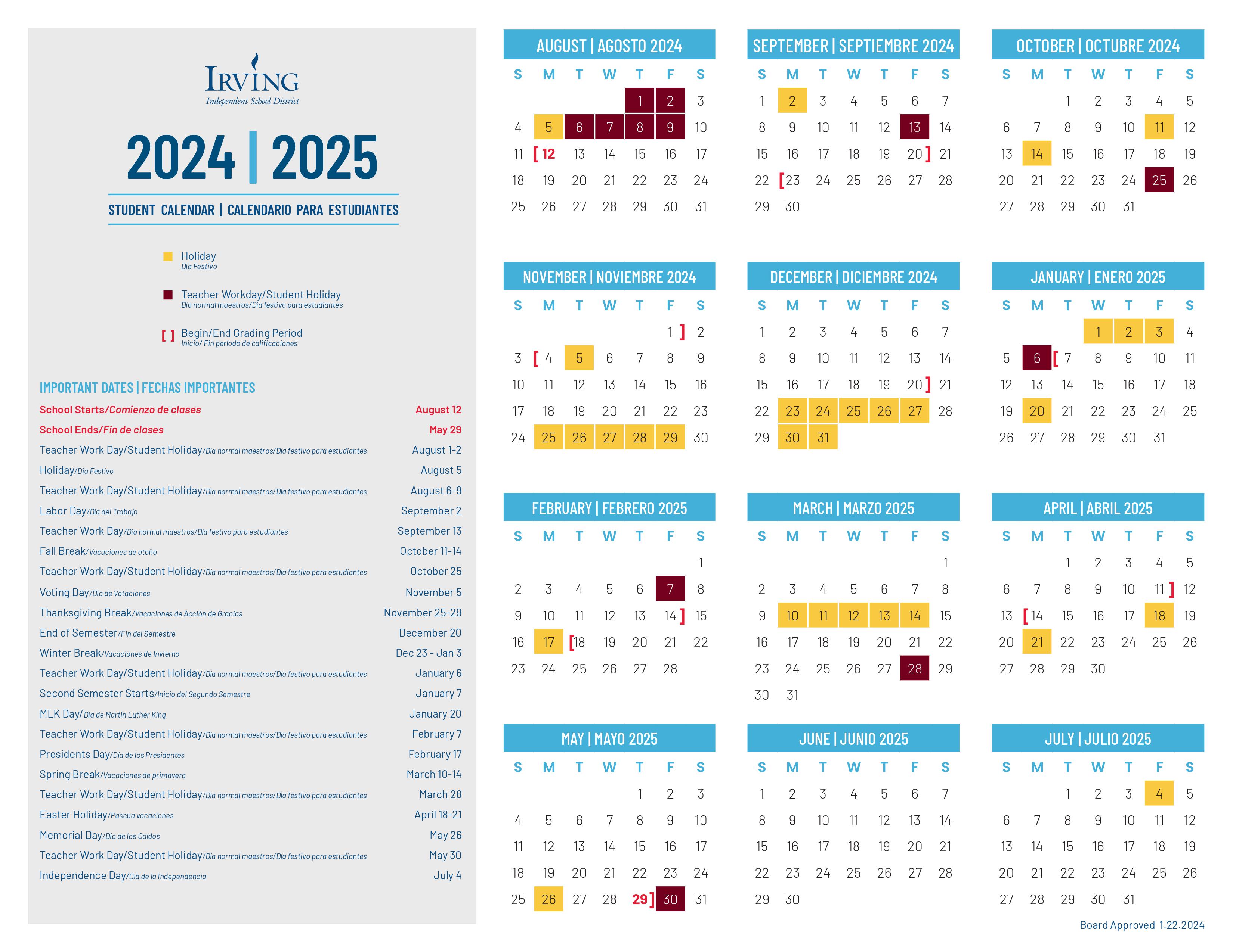 Irving Isd 2025 Calendar Megan Sibylle