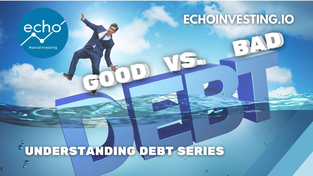 Debt can be "good" if it improves your finances or life, like student loans for career growth. "Bad" debt involves borrowing for quickly devalued assets or immediate consumption. Reallocate spending and start investing. Follow our series "Good VS. Bad Debt". #echoinvesting
