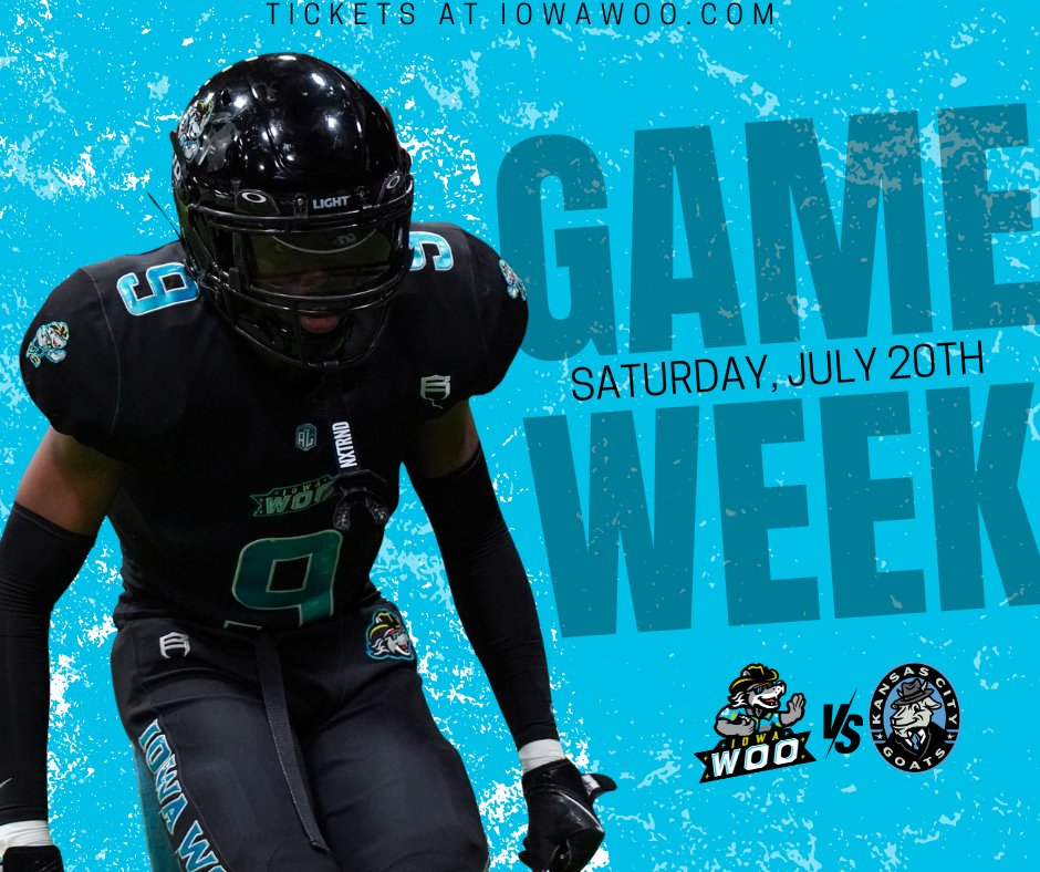 IowaWooALF's tweet photo. Snag your tickets today at https://t.co/ZW4aCbEioe, for Country Night THIS Saturday, July 20th, as we face off against the KC Goats! ๐ค ๐๏ธ
Stay tuned for more exciting details coming THIS weekend. Get loud, let's be Iowa Woo proud! ๐ฅ๐
#homegame #iowawoo #woonation https://t.co/K8SYA9qxY5