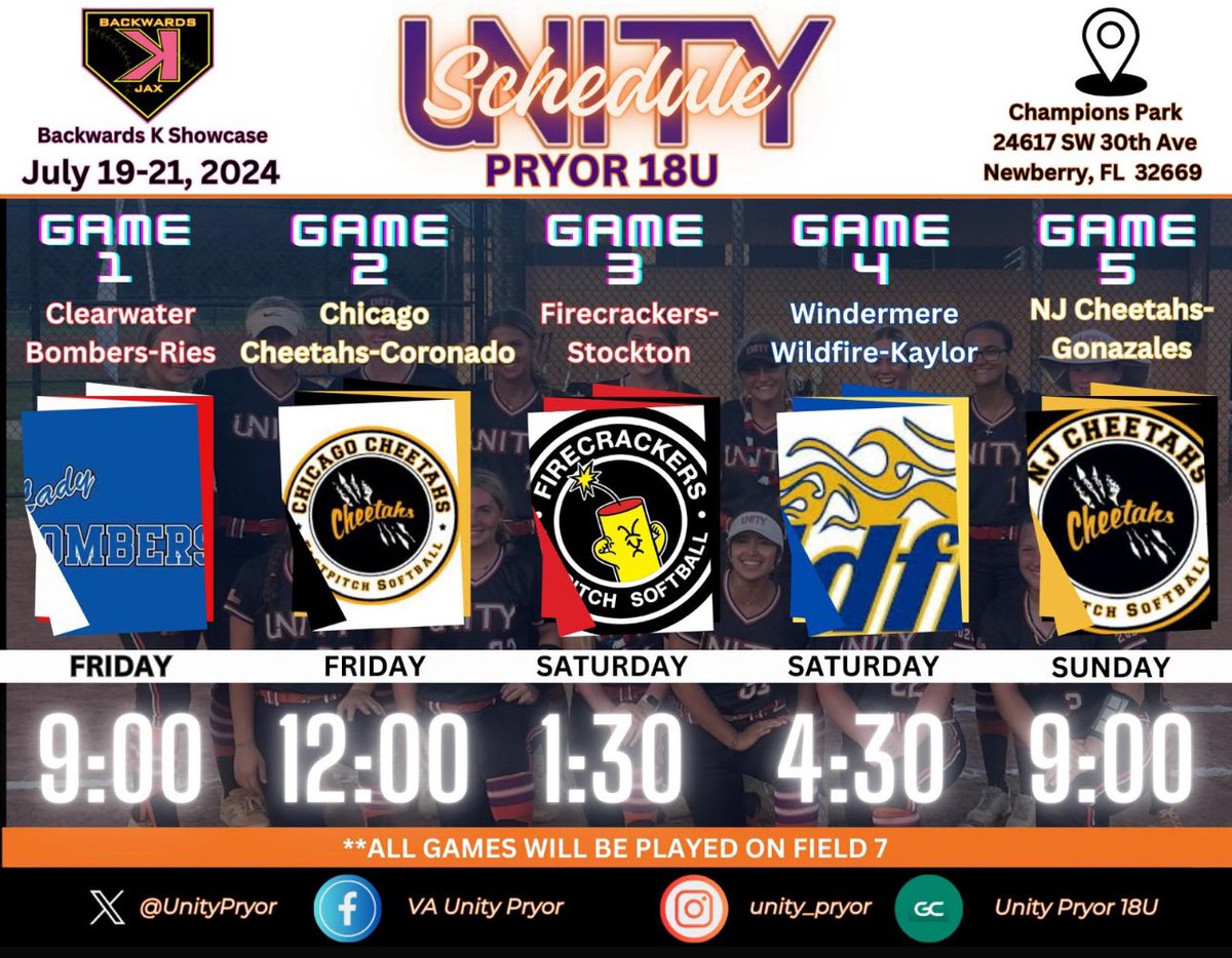 UnityPryor's tweet photo. Last weekend of the season! @BackwardsKJax in Newberry starting Friday morning. Lots of 👀 watching these games. Be part of them! @jpryorKeiserSB https://t.co/SCD3r6IAlF