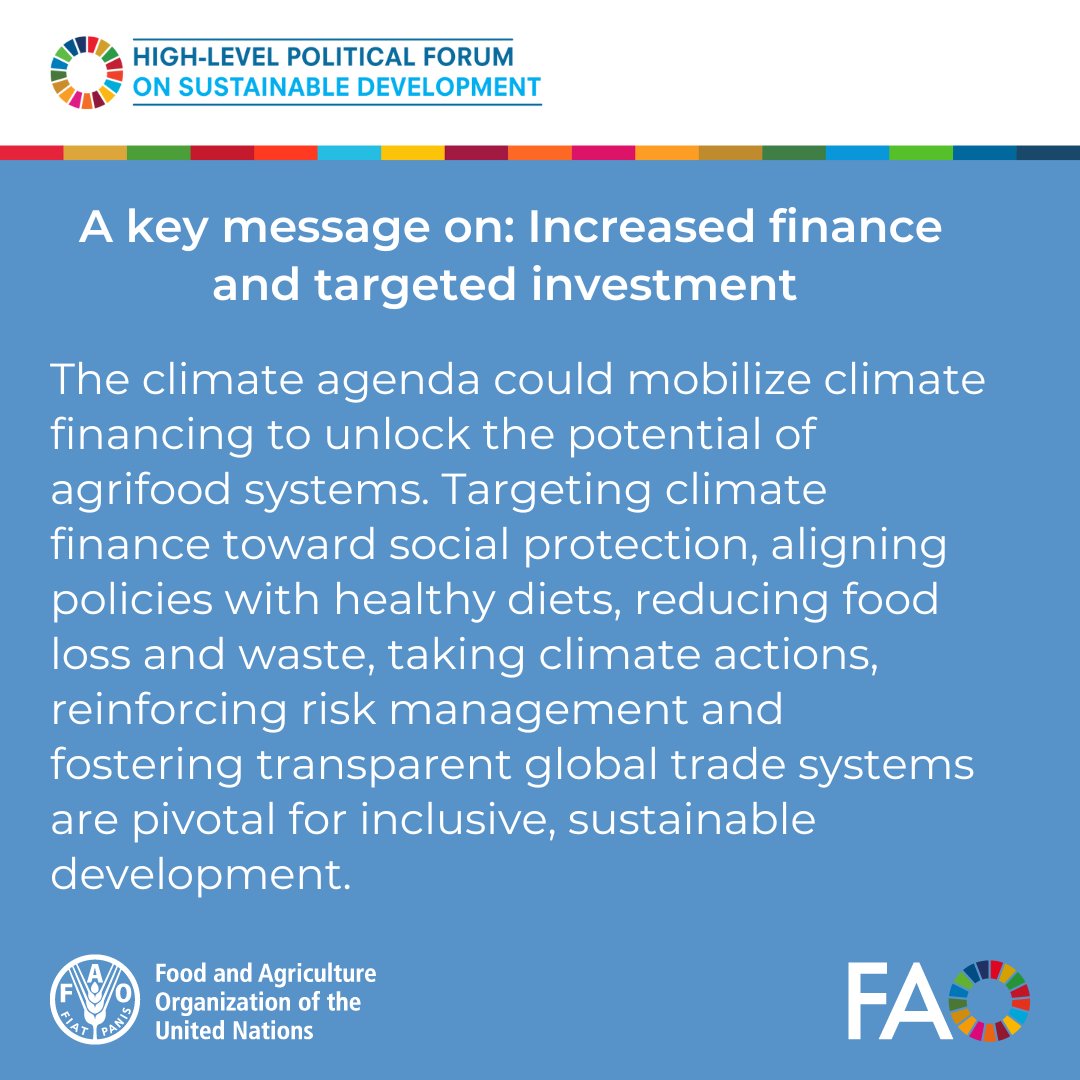 FAOSDGs's tweet image. Starting NOW is an #HLPF session on Scaling Up Debt Swaps &amp;amp; Outcome-Based Innovative Financing Mechanisms for Climate, Nature &amp;amp; Food, exploring how to fix finance gaps to achieve #SDGs!

Join virtually➡️bit.ly/3XXj86u
Read @FAO Key Messages ➡️ bit.ly/4eSuXRq