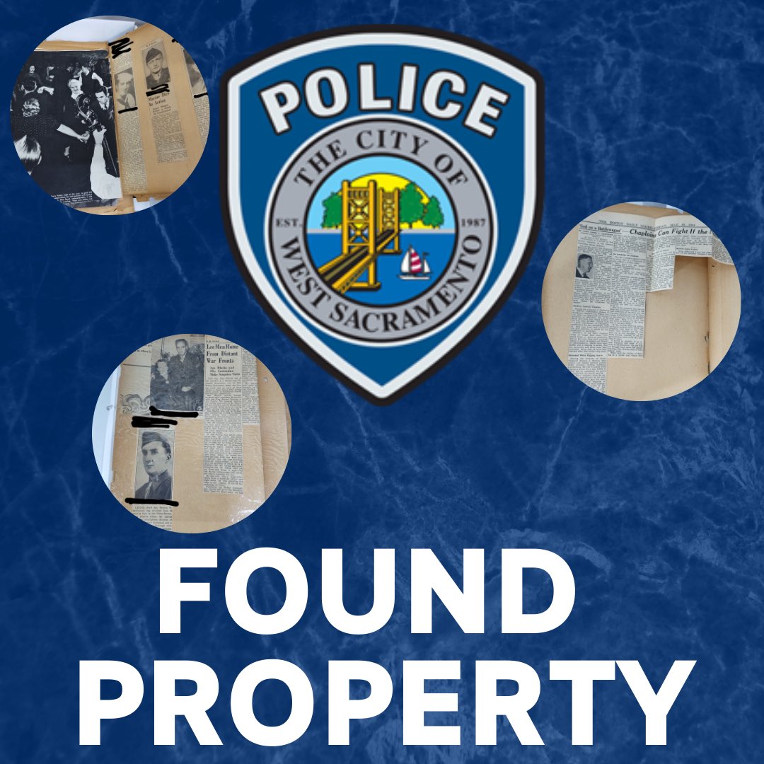 Are you missing a family photo album? Our Property and Evidence Team is hoping to reconnect a family with their lost photos. If these clippings are familiar, please reach out to our Property and Evidence Team at 916-617-4950 to claim your album.
#FoundProperty #WestSacPD