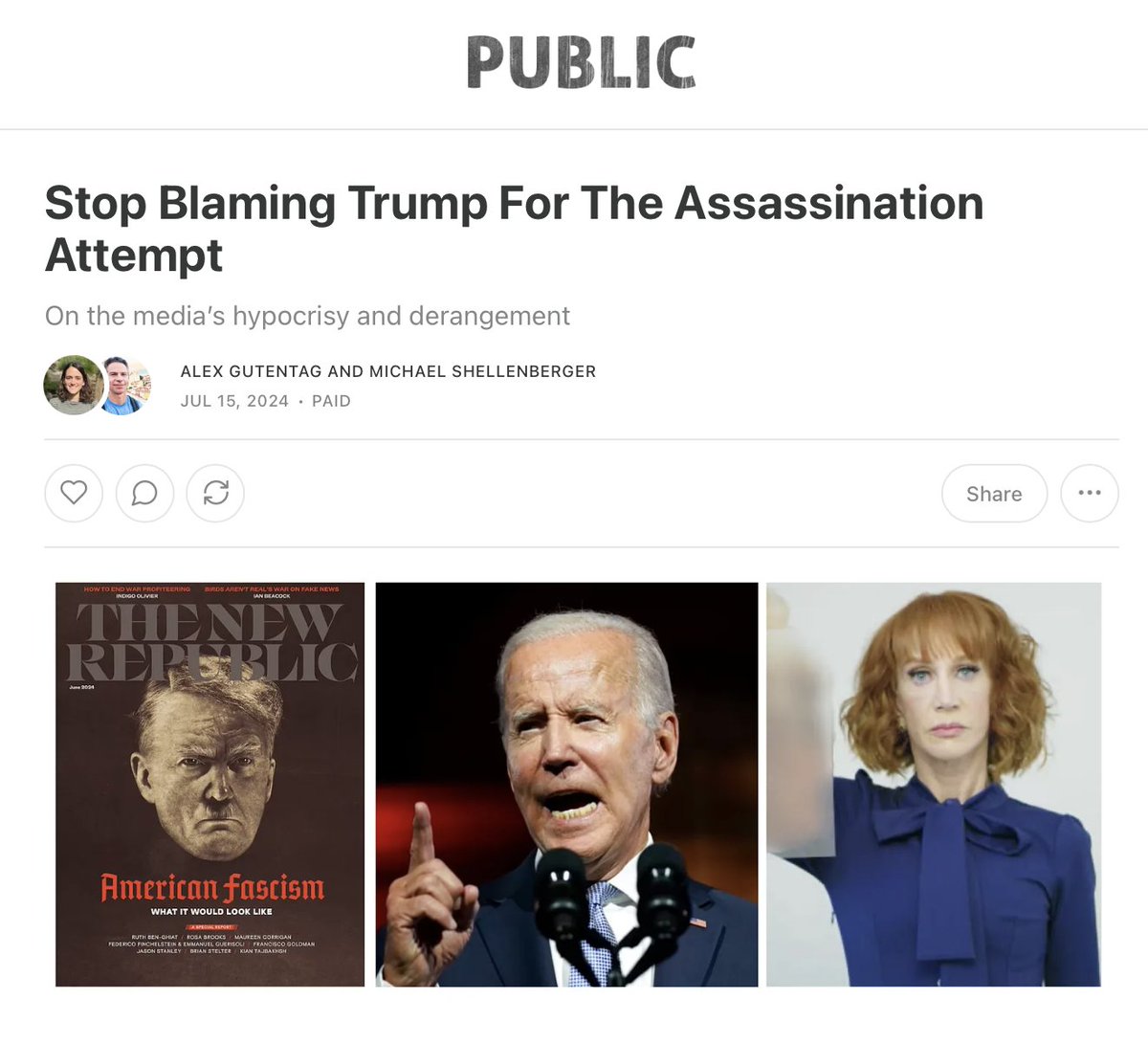 shellenberger's tweet photo. Yesterday, Biden said "It's time to cool it down." Less than 24 hours later, his campaign is calling @JDVance1 a "far-right MAGA extremist," and the media is blaming Trump for the assassination attempt. https://t.co/s4cjMuWIfp
