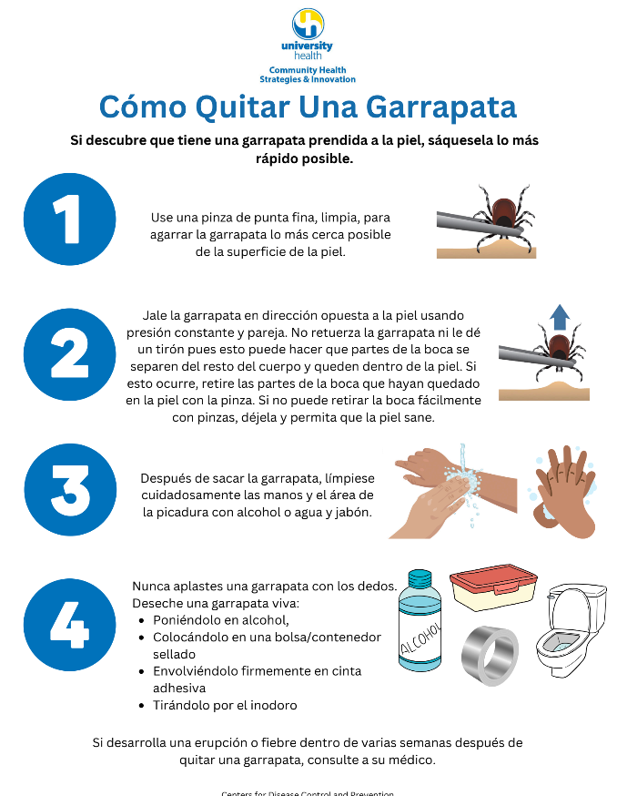 NAHNKC's tweet photo. Estos son consejos de cómo prevenir la exposición a las garrapatas y como quitar una garrapata que se ha prendido a la piel.

These are some tips on how to prevent the exposure to ticks and how to remove a tick that has attached to your skin. https://t.co/WxYSMzpqv0